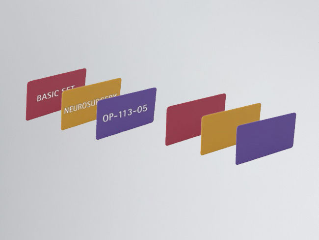 Etiquetas AESCULAP Aicon® em diferentes cores