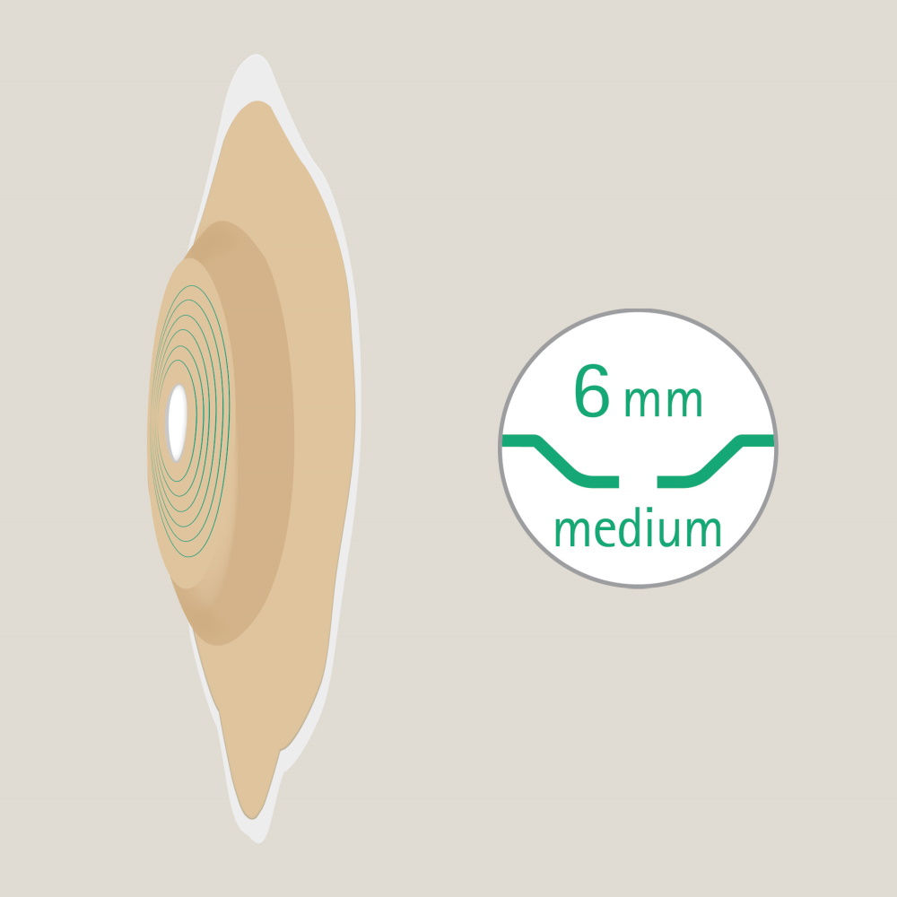 Base Flexima® 3S com sistema de acoplamento mecânico e profundidade de 6 mm.