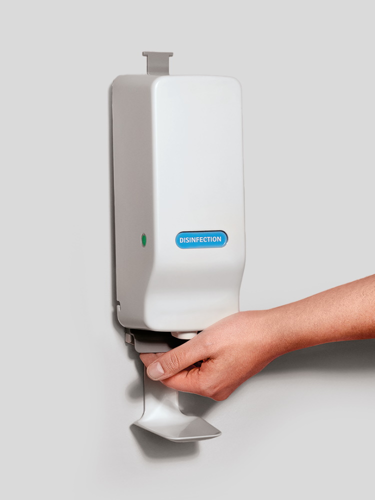 Dispensador manual de parede com mão