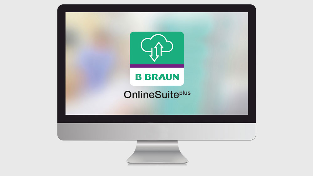 O monitor exibe o logotipo do OnlineSuiteplus